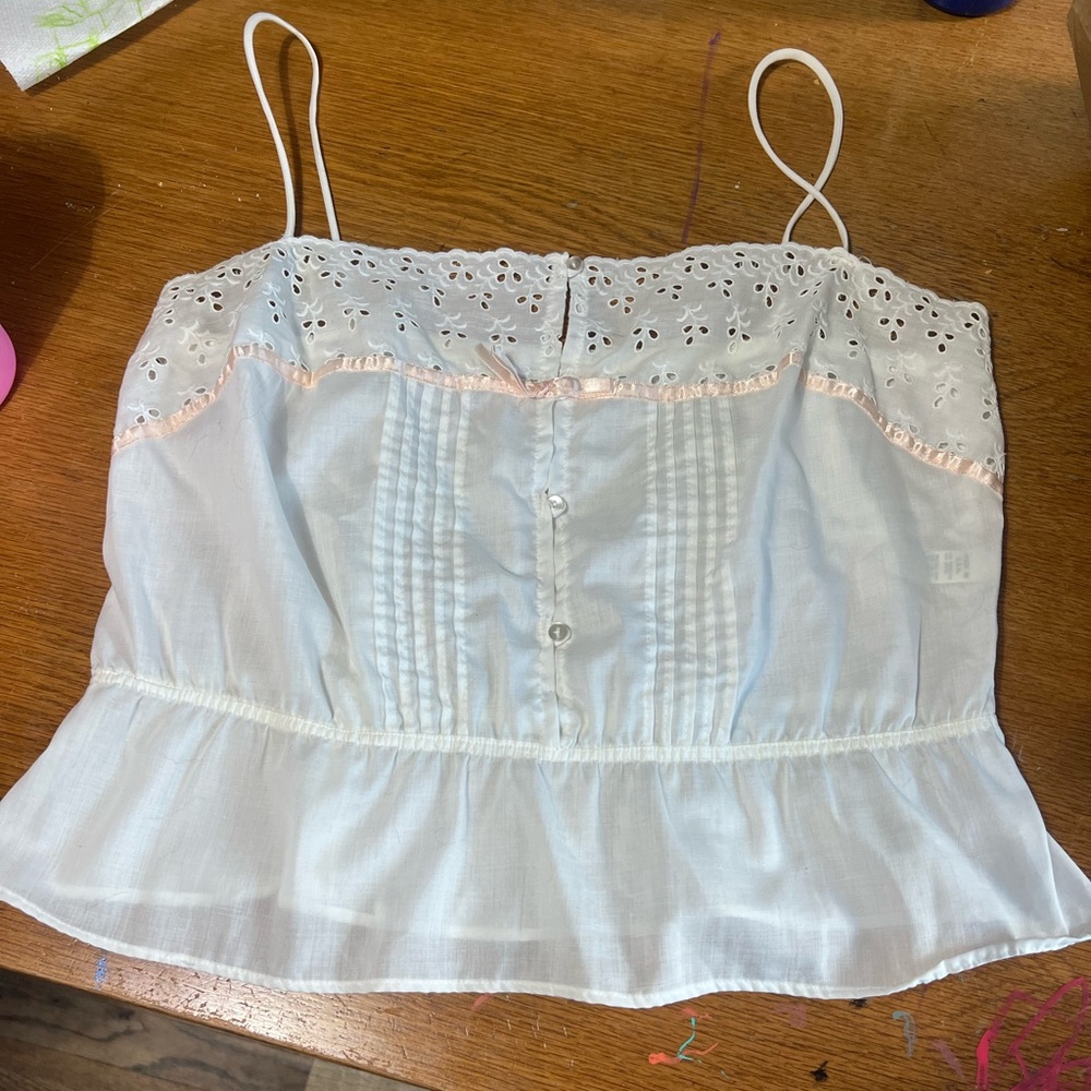 Vintage Elegant White Eyelet Lace Women's Camisole